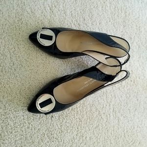 AGL black patent shoes with silver